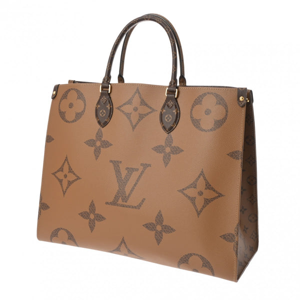 LOUIS VUITTON ルイヴィトン モノグラムジャイアント オンザゴー GM 2WAYトート ブラウン M45320 ユニセックス モノグラムキャンバス ハンドバッグ Aランク 中古 銀蔵