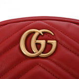 GUCCI グッチ GGマーモント ベルトバッグ レッド 476434 レディース レザー ボディバッグ Aランク 中古 銀蔵