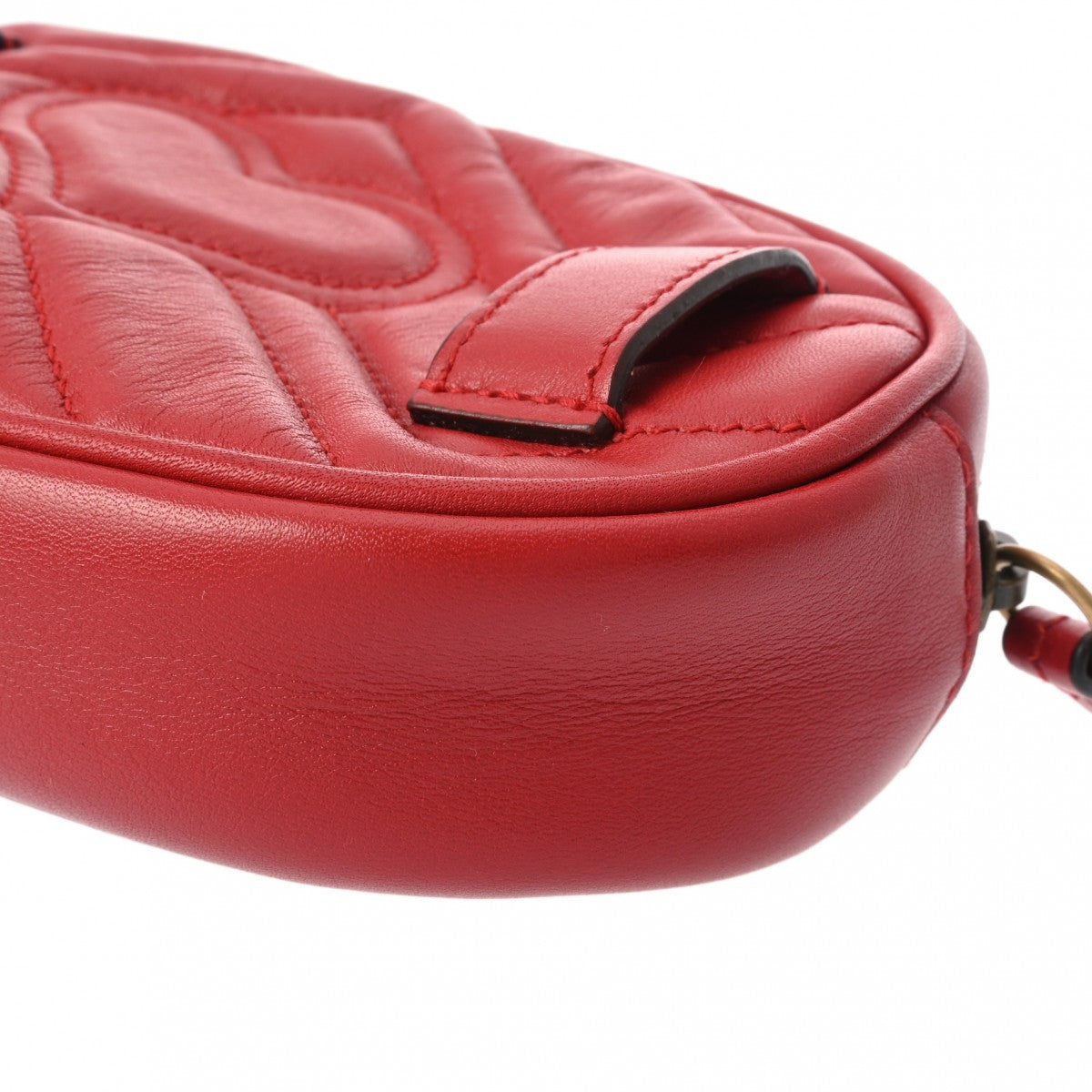 【美品】GUCCI ボディバッグ グッチ ベルトバッグ 43061 レッド レディース レザー ボディバッグ