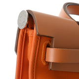 HERMES エルメス エールバッグ ジップ PM 2WAY オレンジ/茶 □P刻印(2012年頃) レディース トワルオフィシェ/ヴァッシュハンター ハンドバッグ Bランク 中古 銀蔵