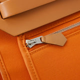 HERMES エルメス エールバッグ ジップ PM 2WAY オレンジ/茶 □P刻印(2012年頃) レディース トワルオフィシェ/ヴァッシュハンター ハンドバッグ Bランク 中古 銀蔵