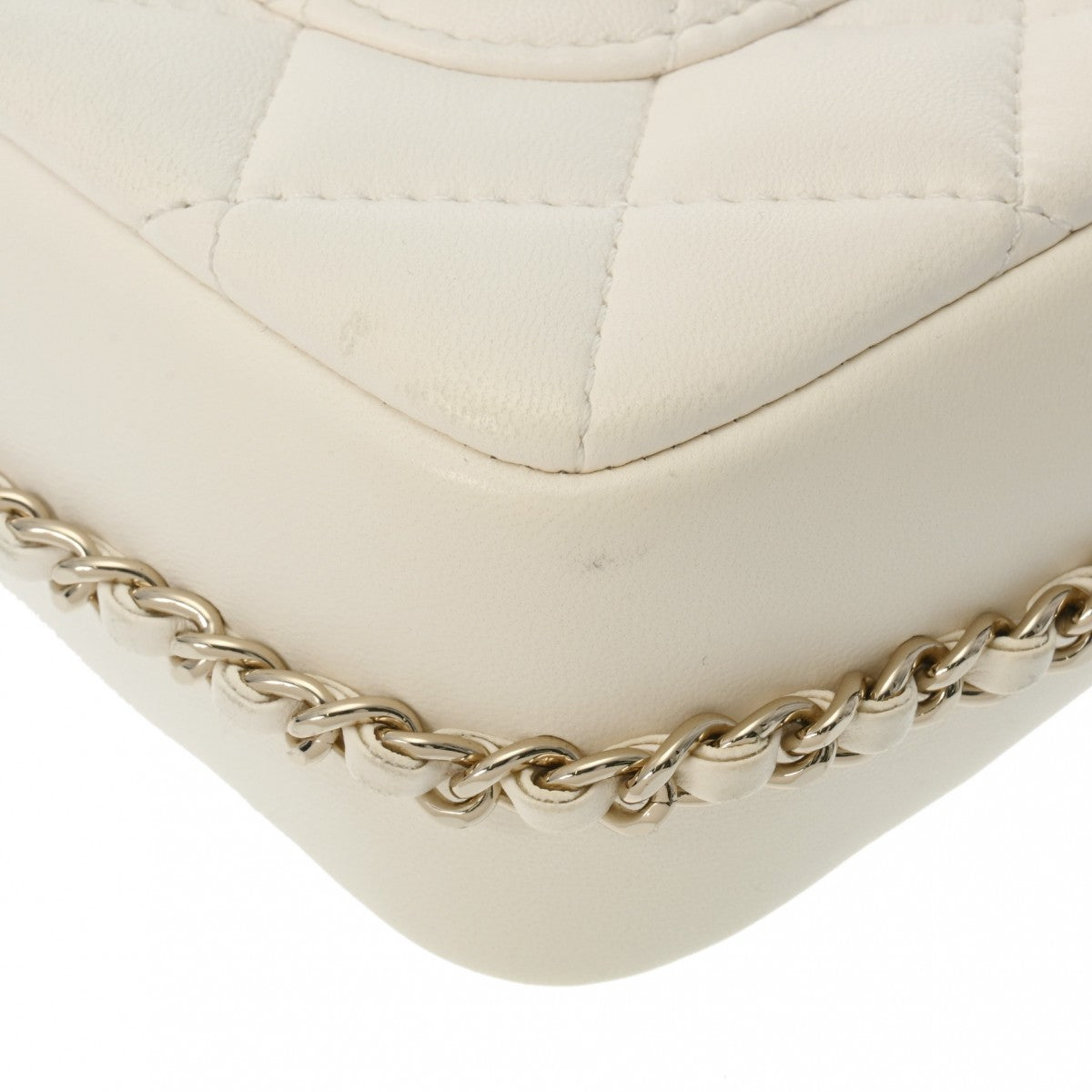 CHANEL 新品未使用 シャネルフェイクパール チェーンショルダー 20cm 42976 ホワイト