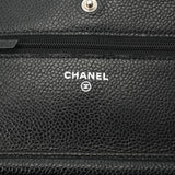 CHANEL シャネル マトラッセ チェーンウォレット 旧型 黒 シルバー金具 A33814 レディース キャビアスキン ショルダーバッグ Aランク 中古 銀蔵