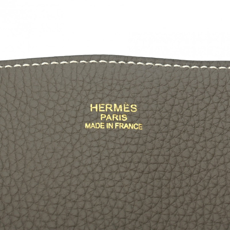 HERMES エルメス ドゥブルセンス 36 リバーシブル エタン/ブルーニュイ D刻印(2019年頃) レディース トリヨンクレマンス トートバッグ 新同 中古 銀蔵