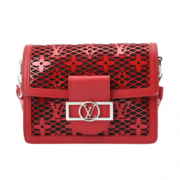 LOUIS VUITTON ルイヴィトン モノグラムメッシュ ドーフィーヌ MINI レッド M20359 レディース レザー ショルダーバッグ Aランク 中古 銀蔵