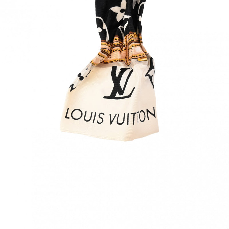 LOUIS VUITTON ルイヴィトン バンドーモノグラム コンフィデンシャル ブラック/ホワイト M78656 レディース シルク100％ スカーフ ABランク 中古 銀蔵