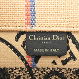 CHRISTIAN DIOR クリスチャンディオール ブックトート スモール オブリーク ベージュ/ブラック M1265ZRUM レディース ジュート ハンドバッグ Aランク 中古 銀蔵