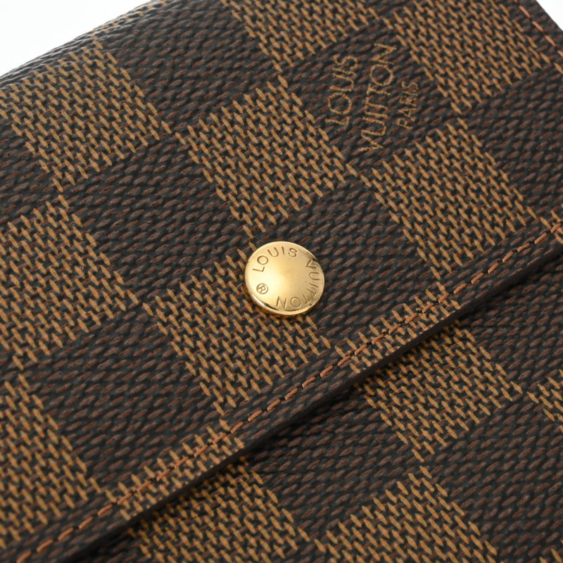 LOUIS VUITTON ルイヴィトン ダミエ ポルトフォイユエリーズ ブラウン N61654 ユニセックス ダミエキャンバス 二つ折り財布 Aランク 中古 銀蔵