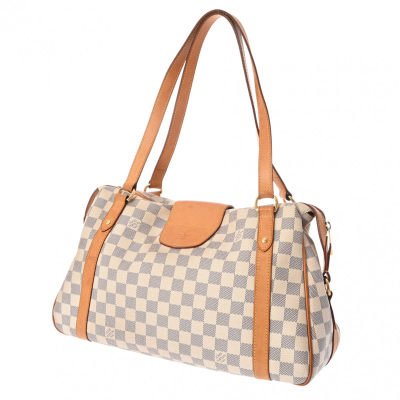 LOUIS VUITTON ルイヴィトン ダミエアズール ストレーザ PM 白 N42220 レディース ダミエアズールキャンバス ショルダーバッグ Bランク 中古 銀蔵