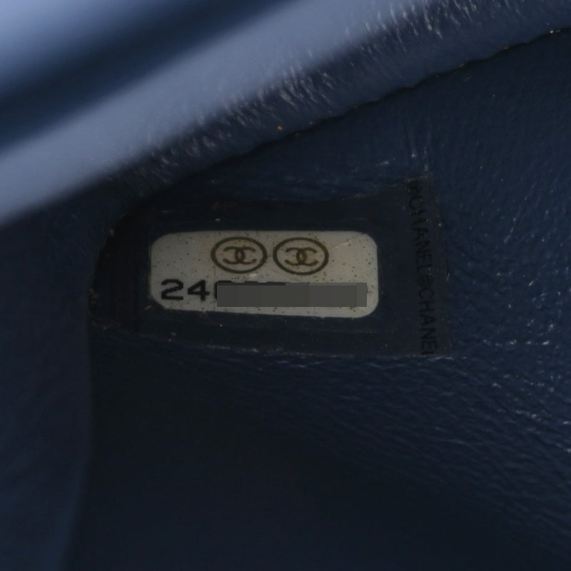 CHANEL シャネル マトラッセ チェーンショルダー Wフラップ 25cm ネイビー レディース キャビアスキン ショルダーバッグ ABランク 中古 銀蔵
