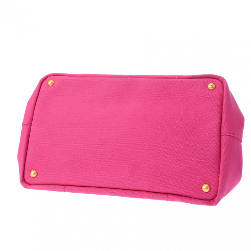 PRADA プラダ カナパ トート ピンク レディース キャンバス ハンドバッグ ABランク 中古 銀蔵