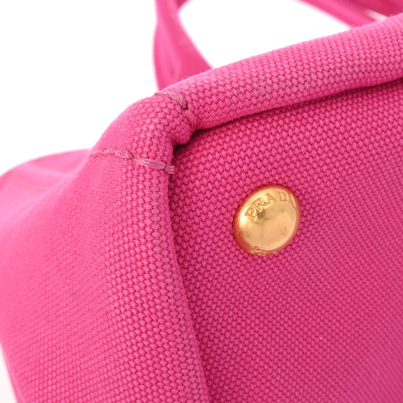 PRADA プラダ カナパ トート ピンク レディース キャンバス ハンドバッグ ABランク 中古 銀蔵