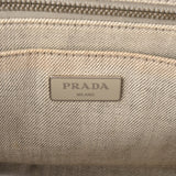 PRADA プラダ カナパ ミニ ビアンコ ラインストーン ホワイト レディース デニム ハンドバッグ Bランク 中古 銀蔵