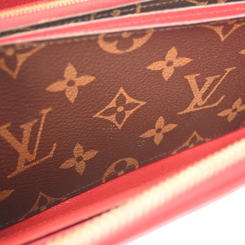 LOUIS VUITTON ルイヴィトン モノグラム ジッピーウォレット レティーロ  スリーズ(赤) M61854 レディース モノグラムキャンバス 長財布 Bランク 中古 銀蔵