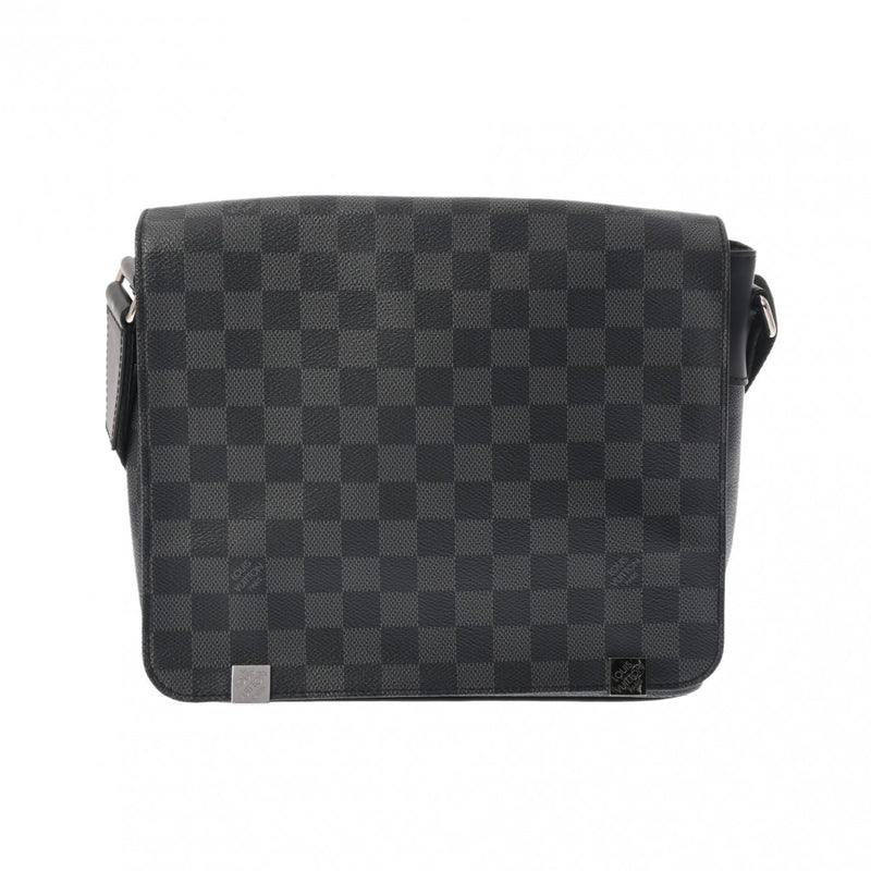 LOUIS VUITTON ルイヴィトン ダミエグラフィット ディストリクト PM NM 黒 グレー N41028 メンズ ダミエグラフィットキャンバス ショルダーバッグ ABランク 中古 銀蔵