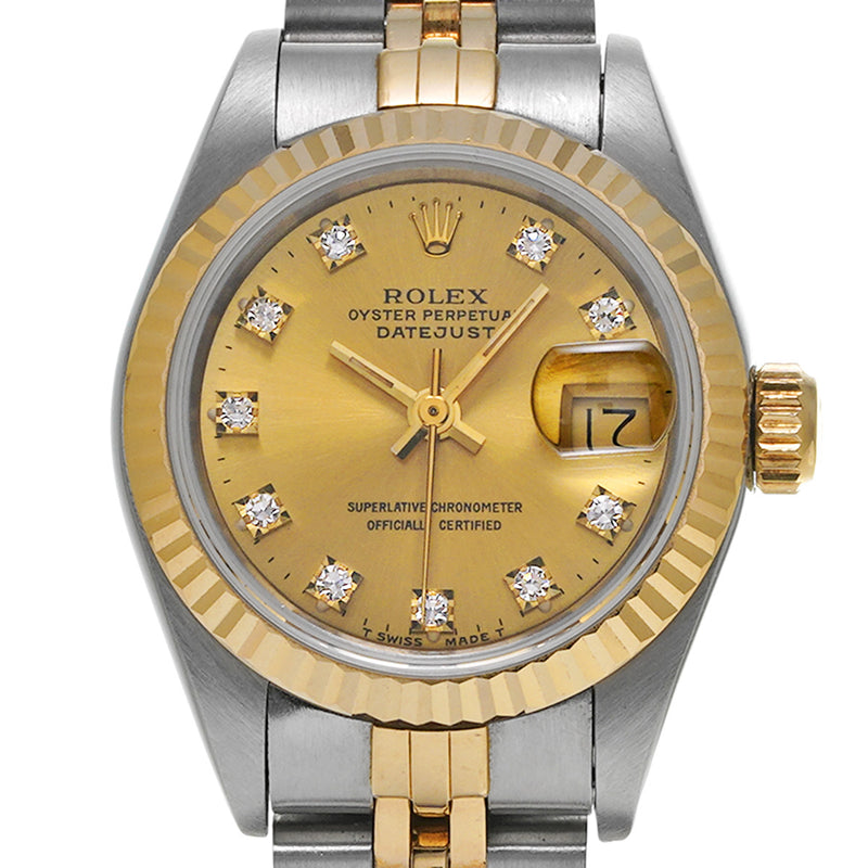 ROLEX ロレックス デイトジャスト 10Pダイヤ 69173G レディース 腕時計 自動巻き Aランク 中古 銀蔵