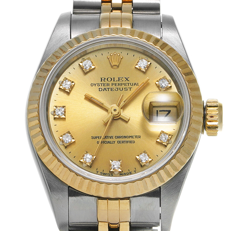 ROLEX ロレックス デイトジャスト 10Pダイヤ 69173G レディース 腕時計 自動巻き Aランク 中古 銀蔵