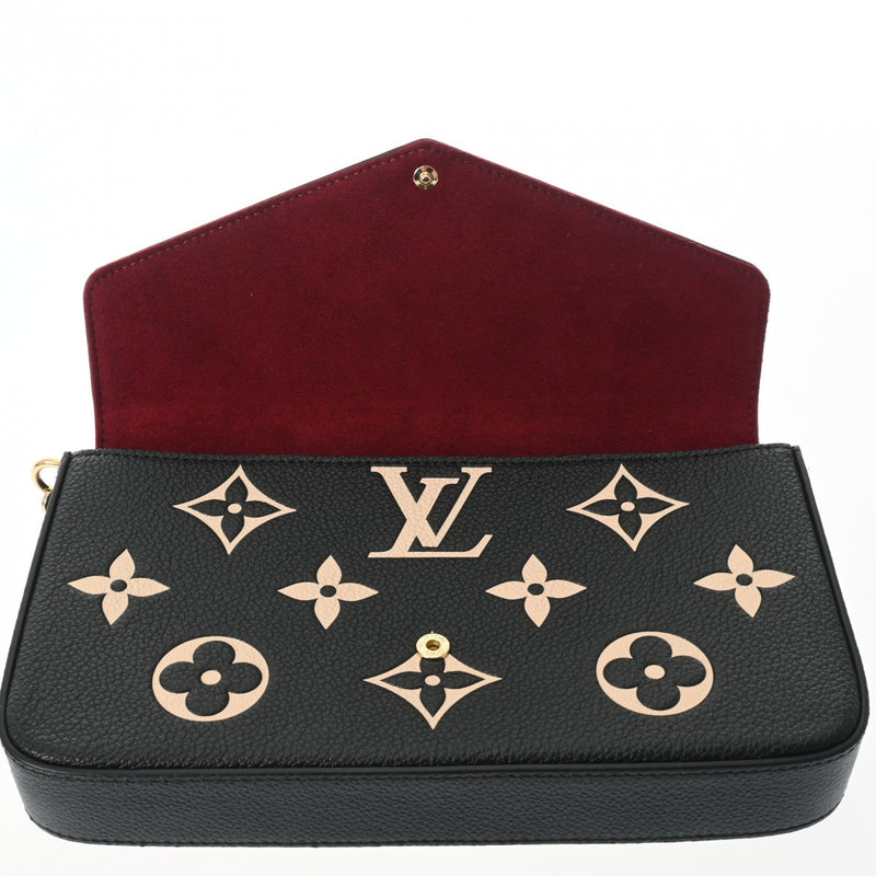 LOUIS VUITTON ルイヴィトン モノグラムアンプラント ポシェットフェリシー ノワール M82479 レディース レザー ショルダーバッグ Aランク 中古 銀蔵