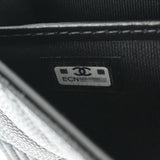 CHANEL シャネル ボーイシャネル 二ツ折長財布 ブラック レディース キャビアスキン 長財布 新同 中古 銀蔵