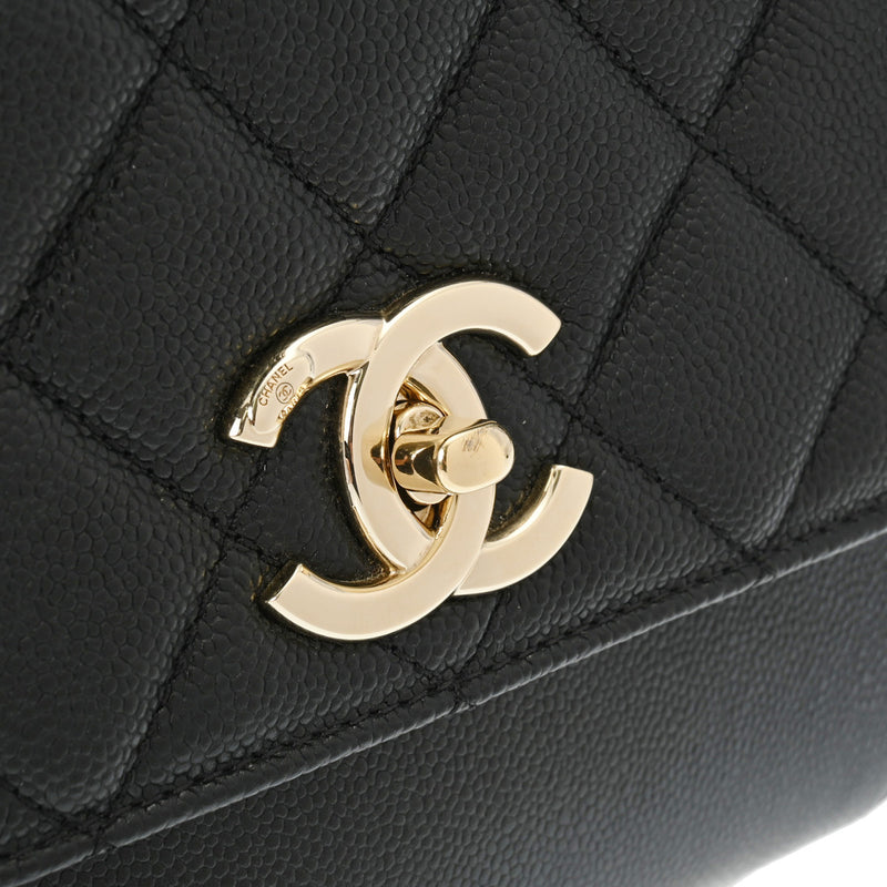 CHANEL シャネル マトラッセ ビジネスアフィニティ ラージ ブラック レディース キャビアスキン ショルダーバッグ Aランク 中古 銀蔵