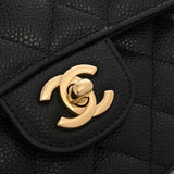 CHANEL シャネル マトラッセ チェーンショルダー Wフラップ 25cm ブラック A01112 レディース キャビアスキン ショルダーバッグ 未使用 銀蔵