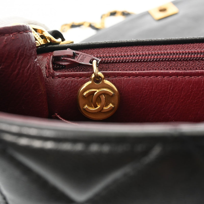 CHANEL シャネル マトラッセ ダイアナ チェーンショルダー 22cm  ブラック A01164 レディース ラムスキン ショルダーバッグ ABランク 中古 銀蔵