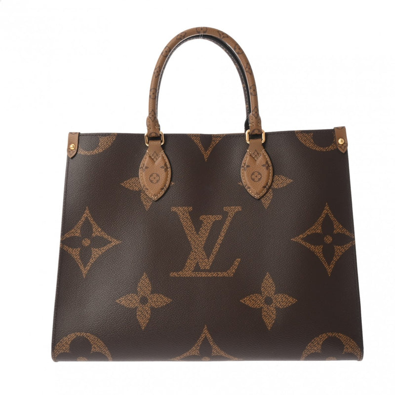 LOUIS VUITTON ルイヴィトン モノグラムジャイアント オンザゴー MM 2WAYトート ブラウン M45321 レディース モノグラムキャンバス ハンドバッグ Aランク 中古 銀蔵