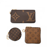 LOUIS VUITTON ルイヴィトン モノグラムリバース ポシェットトリオ ブラウン/キャメル系 レディース モノグラムキャンバス ポーチ Aランク 中古 銀蔵