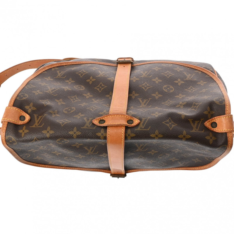 LOUIS VUITTON ルイヴィトン モノグラム ソミュール 35 ブラウン M42254 レディース モノグラムキャンバス ショルダーバッグ Bランク 中古 銀蔵