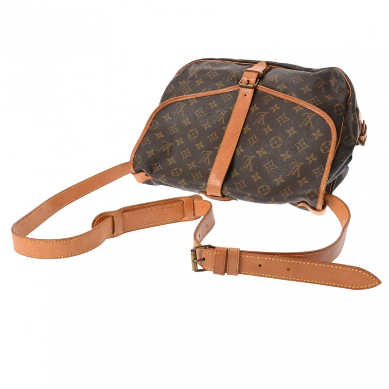 LOUIS VUITTON ルイヴィトン モノグラム ソミュール 35 ブラウン M42254 レディース モノグラムキャンバス ショルダーバッグ Bランク 中古 銀蔵