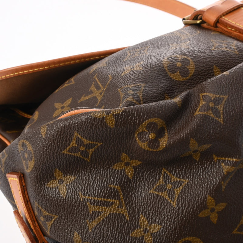 LOUIS VUITTON ルイヴィトン モノグラム ソミュール 35 ブラウン M42254 レディース モノグラムキャンバス ショルダーバッグ Bランク 中古 銀蔵