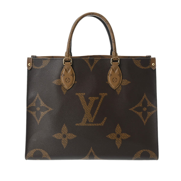 LOUIS VUITTON ルイヴィトン モノグラムジャイアント オンザゴー MM 2WAYトート ブラウン M45321 レディース モノグラムキャンバス ハンドバッグ Aランク 中古 銀蔵