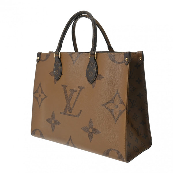 LOUIS VUITTON ルイヴィトン モノグラムジャイアント オンザゴー MM 2WAYトート ブラウン M45321 レディース モノグラムキャンバス ハンドバッグ Aランク 中古 銀蔵