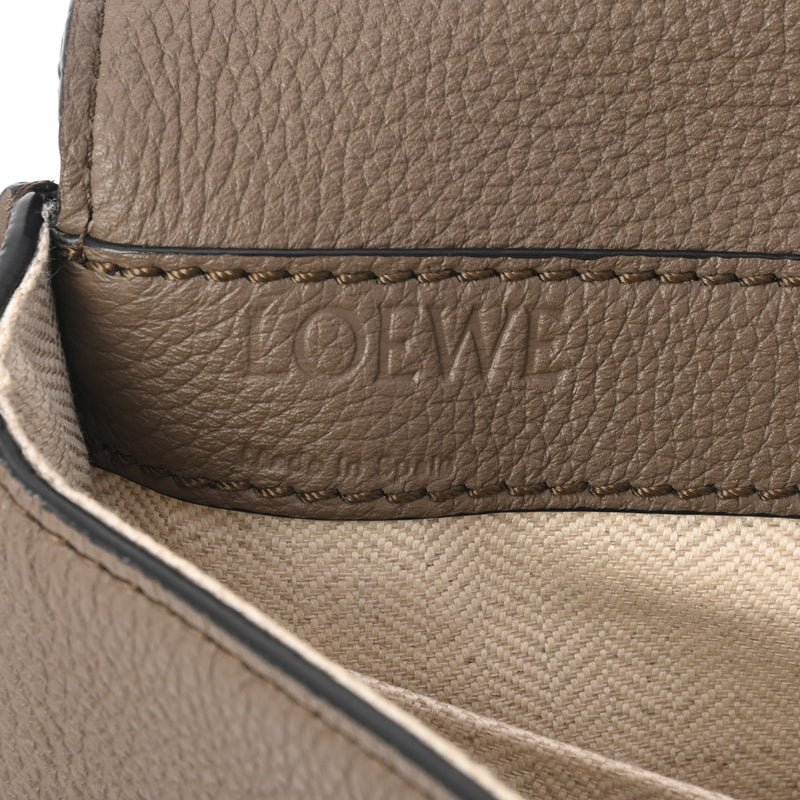 LOEWE ロエベ ミリタリーバムバック ベルトバッグ グレージュ系 317.12AB23 レディース カーフ ボディバッグ Aランク 中古 銀蔵