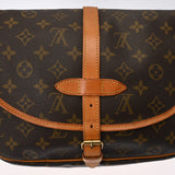 LOUIS VUITTON ルイヴィトン モノグラム ソミュール 30 ブラウン M42256 レディース モノグラムキャンバス ショルダーバッグ Bランク 中古 銀蔵