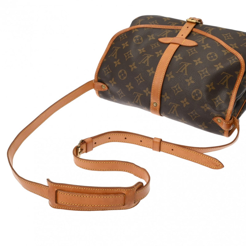 LOUIS VUITTON ルイヴィトン モノグラム ソミュール 30 ブラウン M42256 レディース モノグラムキャンバス ショルダーバッグ Bランク 中古 銀蔵