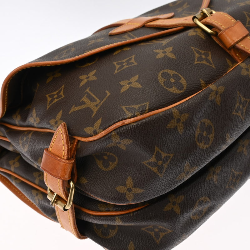 LOUIS VUITTON ルイヴィトン モノグラム ソミュール 30 ブラウン M42256 レディース モノグラムキャンバス ショルダーバッグ Bランク 中古 銀蔵