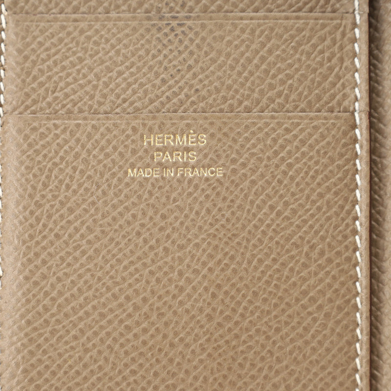 HERMES エルメス ベアン コンビネ エトゥープ Z刻印(2021年頃)  レディース ヴォーエプソン 三つ折り財布 ABランク 中古 銀蔵