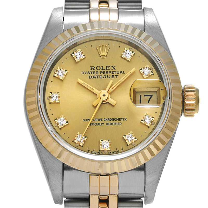 ROLEX ロレックス デイトジャスト 10Pダイヤ 69173G レディース 腕時計 自動巻き Aランク 中古 銀蔵