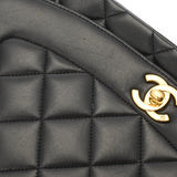 CHANEL シャネル マトラッセ ダイアナ 25cm チェーンショルダー  ブラック レディース ラムスキン ショルダーバッグ ABランク 中古 銀蔵