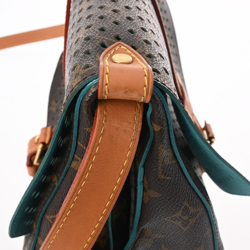 LOUIS VUITTON ルイヴィトン モノグラムペルフォ フローレ ソミュール 2012年クルーズ ターコイズ系 M93998 レディース モノグラムキャンバス ショルダーバッグ Aランク 中古 銀蔵