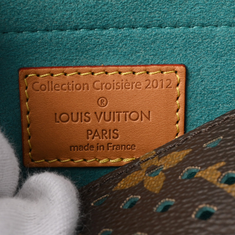 LOUIS VUITTON ルイヴィトン モノグラムペルフォ フローレ ソミュール 2012年クルーズ ターコイズ系 M93998 レディース モノグラムキャンバス ショルダーバッグ Aランク 中古 銀蔵