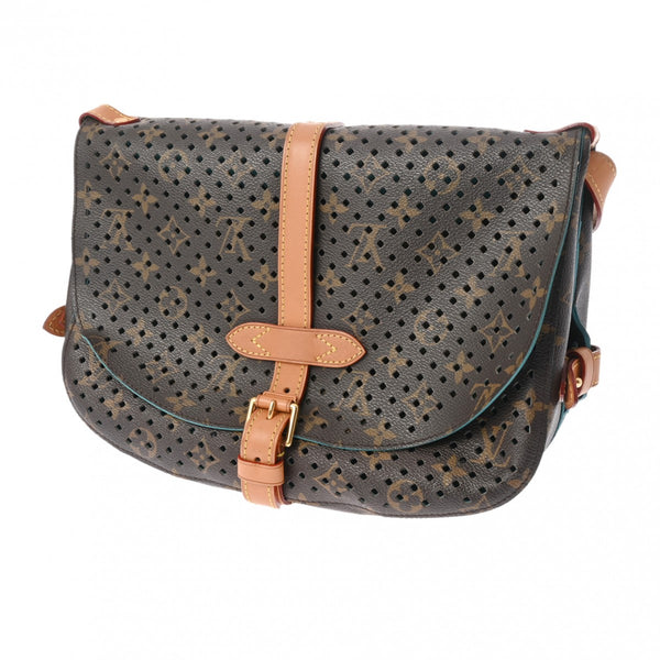 LOUIS VUITTON ルイヴィトン モノグラムペルフォ フローレ ソミュール 2012年クルーズ ターコイズ系 M93998 レディース モノグラムキャンバス ショルダーバッグ Aランク 中古 銀蔵