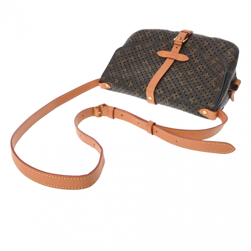 LOUIS VUITTON ルイヴィトン モノグラムペルフォ フローレ ソミュール 2012年クルーズ ターコイズ系 M93998 レディース モノグラムキャンバス ショルダーバッグ Aランク 中古 銀蔵