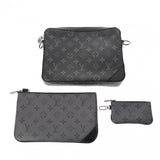 LOUIS VUITTON ルイヴィトン モノグラムエクリプス トリオメッセンジャー 黒/グレー M69443 メンズ モノグラムエクリプスキャンバス ショルダーバッグ Aランク 中古 銀蔵