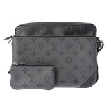 LOUIS VUITTON ルイヴィトン モノグラムエクリプス トリオメッセンジャー 黒/グレー M69443 メンズ モノグラムエクリプスキャンバス ショルダーバッグ Aランク 中古 銀蔵