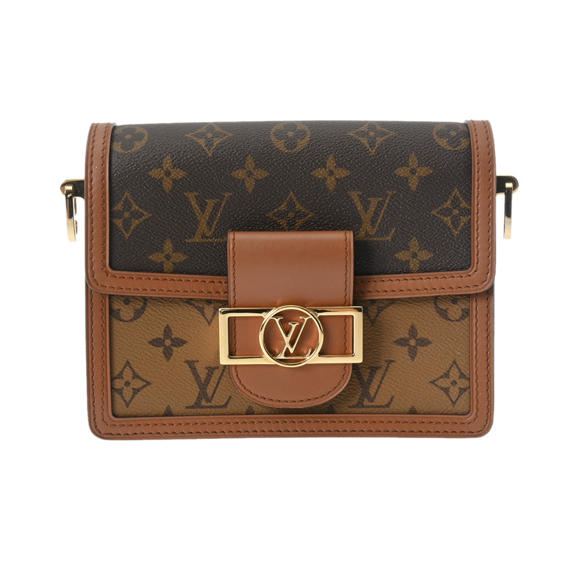 LOUIS VUITTON ルイヴィトン モノグラムリバース ドーフィーヌ MINI 新型 ブラウン レディース モノグラムキャンバス ショルダーバッグ Aランク 中古 銀蔵