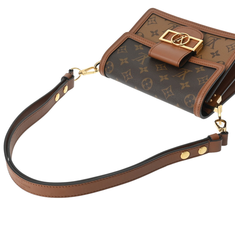 LOUIS VUITTON ルイヴィトン モノグラムリバース ドーフィーヌ MINI 新型 ブラウン レディース モノグラムキャンバス ショルダーバッグ Aランク 中古 銀蔵