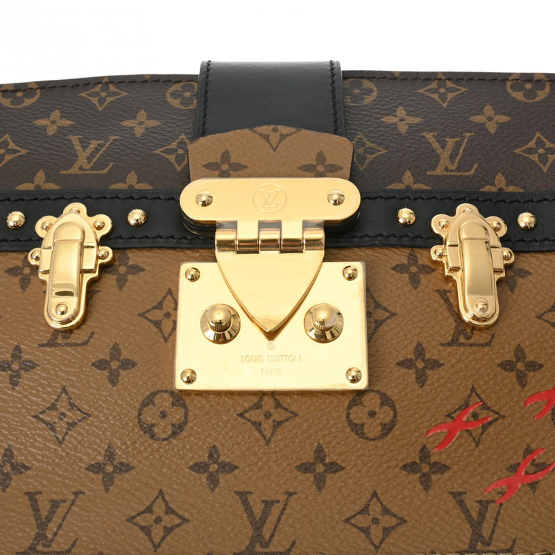 LOUIS VUITTON ルイヴィトン モノグラムリバース トランククラッチ 2WAYショルダー ブラウン メンズ モノグラムキャンバス セカンドバッグ 新同 中古 銀蔵