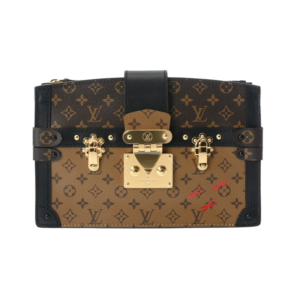 LOUIS VUITTON ルイヴィトン モノグラムリバース トランククラッチ 2WAYショルダー ブラウン メンズ モノグラムキャンバス セカンドバッグ 新同 中古 銀蔵